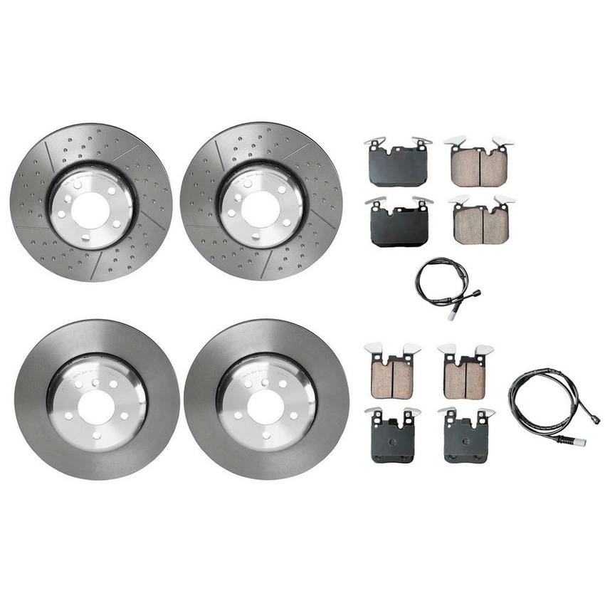 BMW Disc Brake Pad and Rotor Kit Front and Rear (340mm/345mm